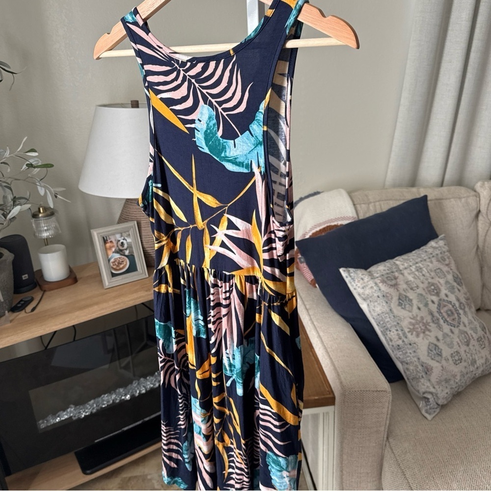 HiMONE Women’s Blue Tropical Tank Dress Size S NWT - Picture 7 of 8